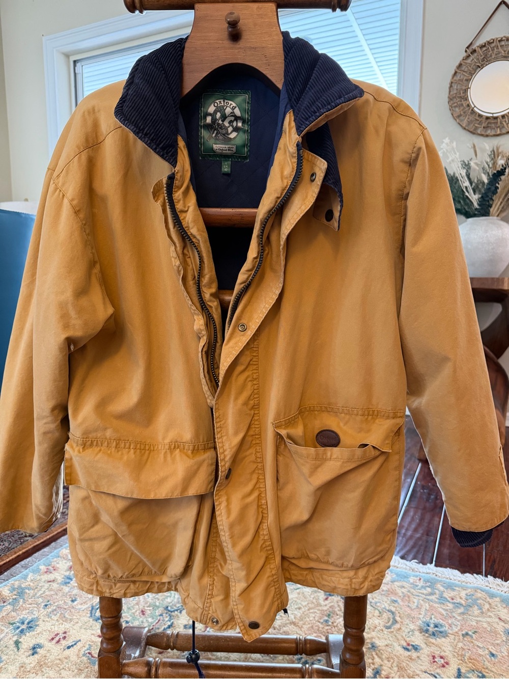 Oxford Blue Outdoor Wear Field Jacket Tan Corduroy Collar
